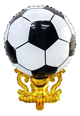Balão Metalizado Bola De Futebol Troféu Dourado Campeão