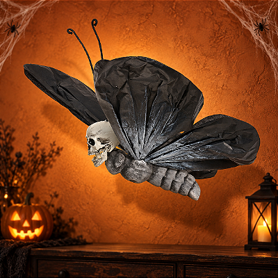 Enfeite Borboleta Caveira Para Pendurar De Halloween - 39x50x8cm