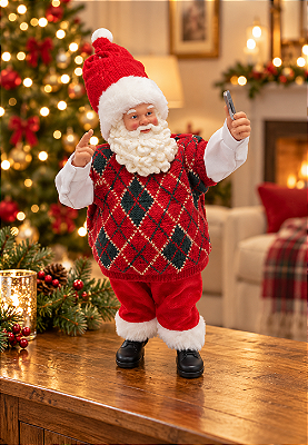 Papai Noel Colecionável Influencer para Natal – 28 cm