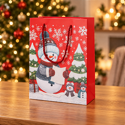 Papel Natalino Boneco de Neve 24 x 18 cm