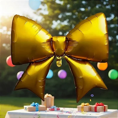 Balão Metalizado Laço Gigante 98 cm para Decoração