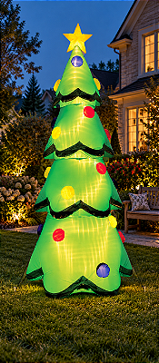Inflável Árvore De Natal Gigante 2,40m Com Led Bivolt Luxo