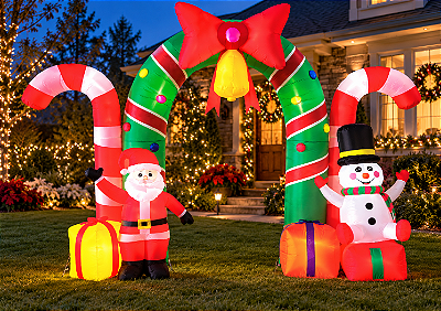 Arco Natalino Inflável 2,70m Com Led Decoração Natal Bivolt