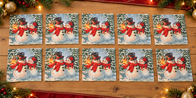 Guardanapo De Papel Natalino Boneco de Neve 33x33cm - 20 unidades