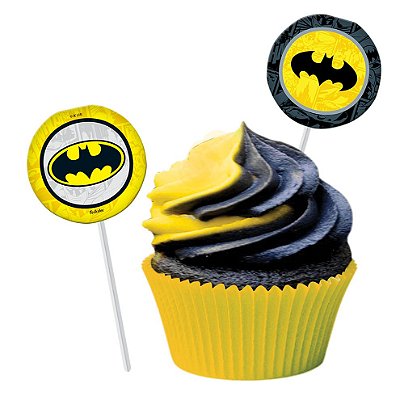 Bandeirinha para Docinhos Festa Batman 9cm x 4cm - 8 Unidades