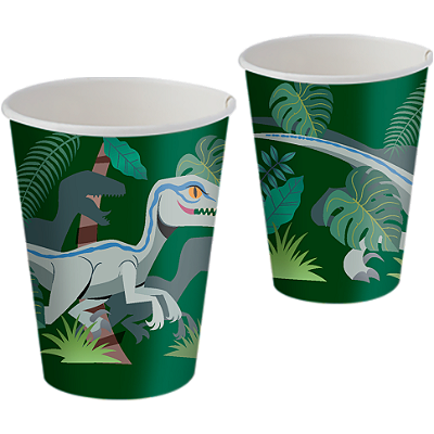 Copo Papel Jurassic Play – 200 ml – Kit com 8 unidades