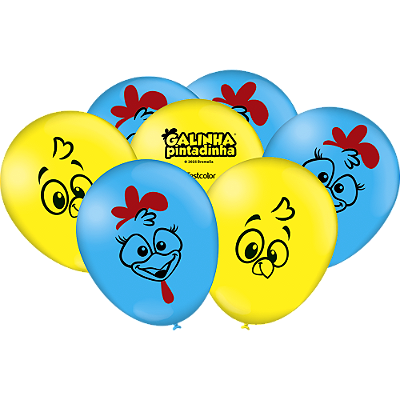 Balões Bexigas Festa Galinha Pintadinha - 9 Polegadas (23cm) - 25 Unidades