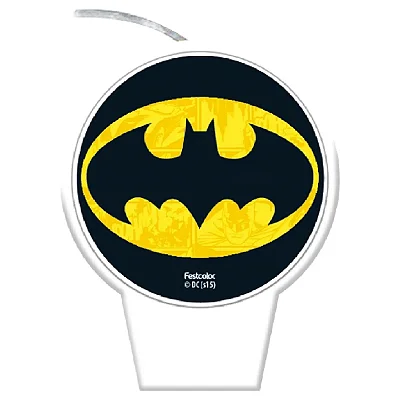 Vela Plana de Aniversário Festa Batman - Pavio Mágico