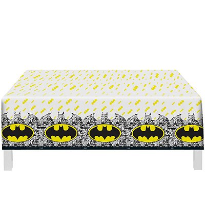 Toalha Plástica de Mesa Principal Festa Batman - 1,80X1,18 Metros