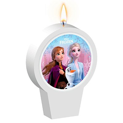Vela Plana de Aniversário Festa Frozen - 8CM