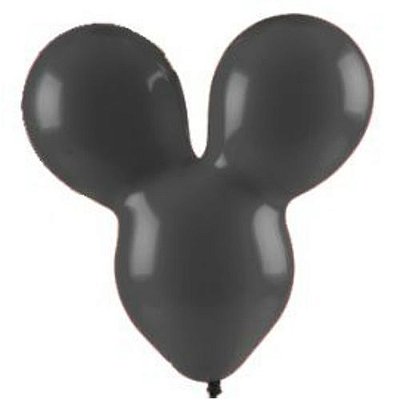 Balão Mouse Family Preto N10 - 12 unidades