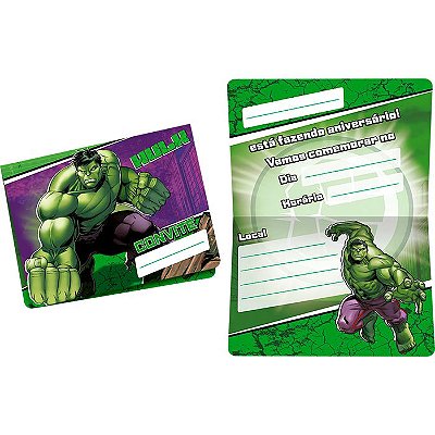 Convite de Festa Hulk - 8 unidades