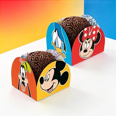 Porta Forminha Para Doces Festa Mickey 3,5x3,5cm - 40 Unidades