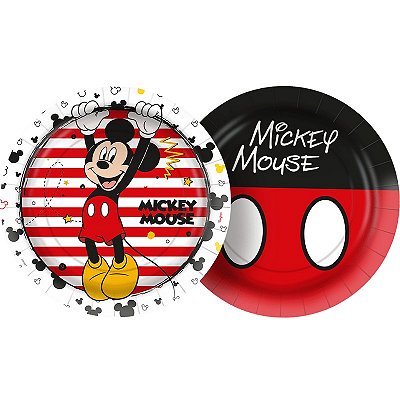 Prato de Festa Mickey - 12 unidades