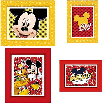 Quadrinhos Decorativos Mickey - 4 unidades