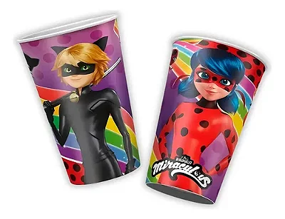 Copo de Papel Festa Miraculous Ladybug 180ml - 8 Unidades