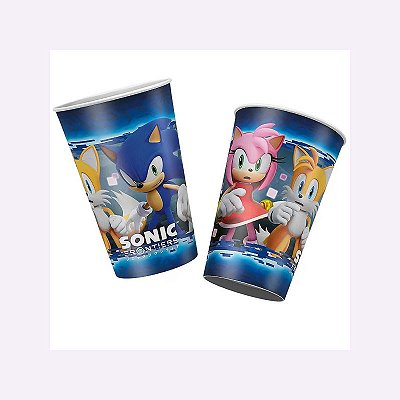 Copo de Papel Festa Sonic 180ml - 12 unidades
