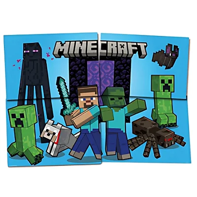 Painel Decorativo de Festa Minecraft - 1,28x70cm