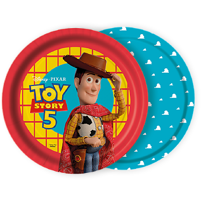 Prato de Papel Redondo Festa Toy Story 18cm - 8 Unidades