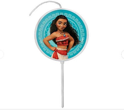 Vela Plana de Aniversário Festa Moana - Pavio Mágico