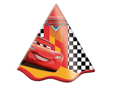 Chapéu de Aniversário Festa Carros Disney - 8 Unidades