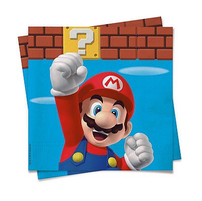 Guardanapos De Papel Decorativo Festa Super Mario 25x25cm - 20 unidades