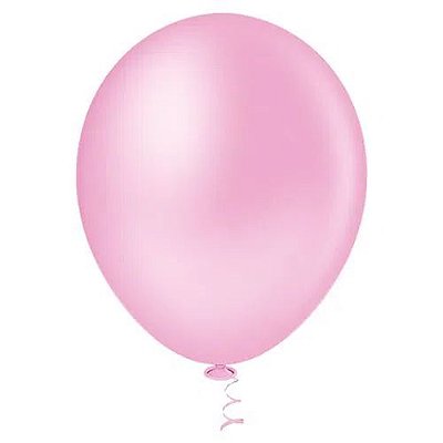 Balão Bexiga Rosa Baby - Tamanho 9 Polegadas (23cm) - 50 unidades