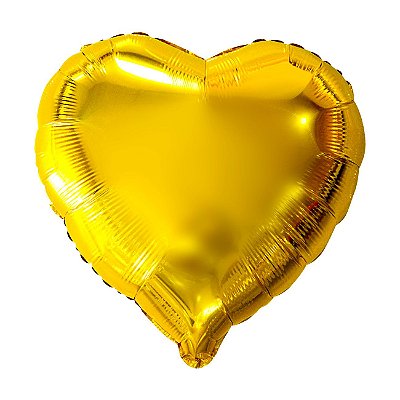 Balão Metalizado Coração Dourado - 50 centímetros