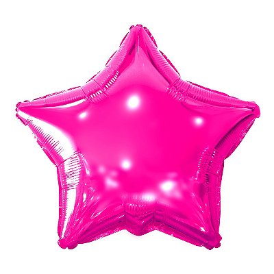 Balão Metalizado Estrela Pink - 50cm - Flutua Com Gás Hélio