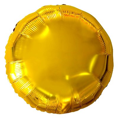 Balão Metalizado Redondo Dourado - 50cm - Flutua Com Gás Hélio