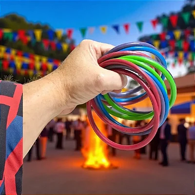 Argolas de Festa Junina Gincanas e Brincadeiras - 6 Unidades