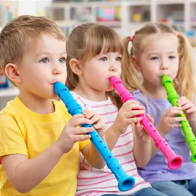 Flauta Doce Musical Colorida Infantil 32cm - 1 Unidade