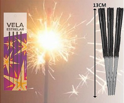 Vela Estrelinha Faísca Sem Fumaça - 4 Unidades