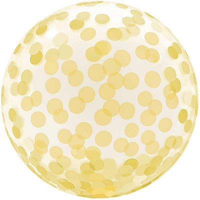Balão Bubble Estampado Dourado 45 centímetros