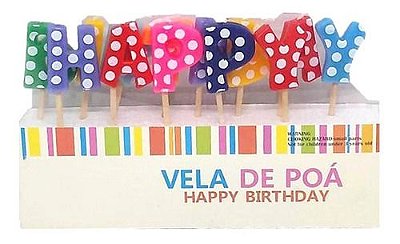 Vela Happy Birthday Poá