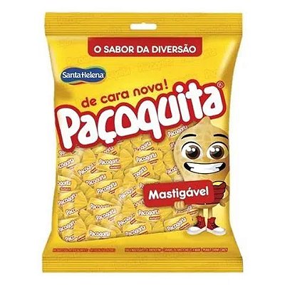 Bala Paçoquita Amendoim Mastigável - Pacote 600g - Aprox. 120 Unidades - Santa Helena