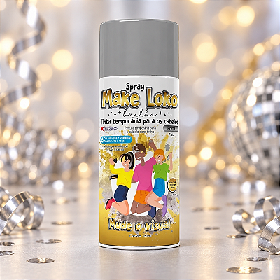Tinta Spray Temporária Para Cabelo Prata - 150 ml