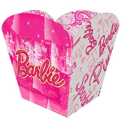 Cachepot de Papel Aniversário Festa Barbie - 9x8cm - 4 unidades
