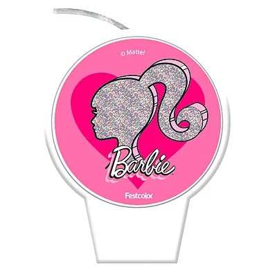 Vela Plana de Aniversário Festa Barbie - Pavio Mágico