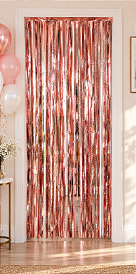 Cortina Decorativa Metalizada - Cor Rose - 1x2 Metros
