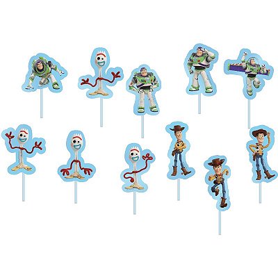 Palitos Decorativos em E.V.A para Docinhos Festa Toy Story 10cm - 12 Unidades
