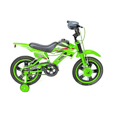 Bicicleta Infantil Aro 16 Moto Bike C/ Rodinha Menino