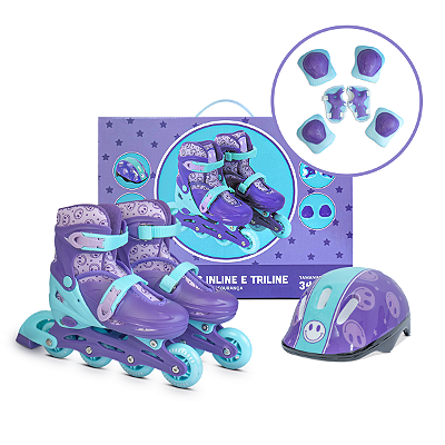 Patins Inline Triline Tamanho Ajustável Glumi Cor: Smile Tamanho: 32-35