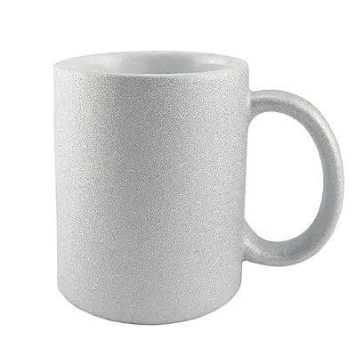 Caneca de Glitter Prata P/ Sublimação