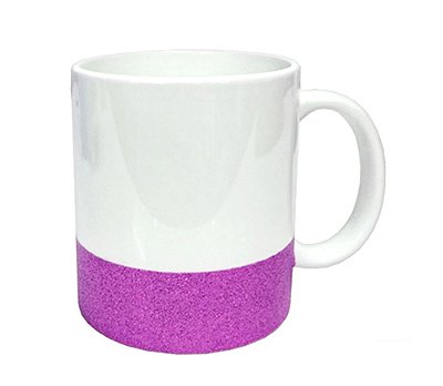 Caneca Faixa de Glitter Roxa 325ml