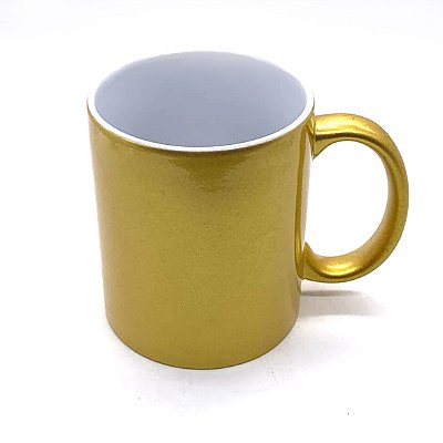 Caneca Perolada Dourada 325ml