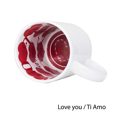 Caneca Branca Temática Interior Corações Ti Amo