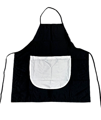 Avental Preto Bolso Branco