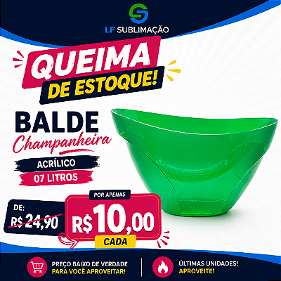 Balde Champanheira Acrílico Verde