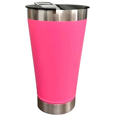 Copo Termico Inox Rosa Pink C/ Abridor de Garrafa